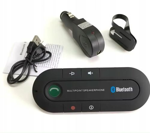 ZESTAW GŁOŚNOMÓWIĄCY BLUETOOTH DO SAMOCHODU V 5.0 Samochodowy na Słonecznik na Arena.pl