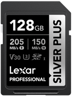 Lexar Karta pamięci Professional SILVER Plus SDXC 128GB R205/W150 V30