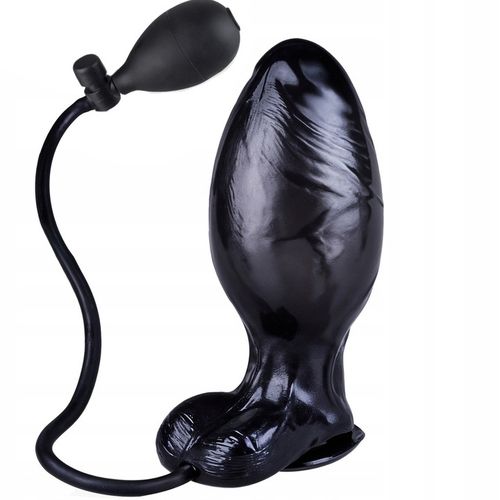 POMPOWANY PENIS Z JĄDRAMI Dmuchane Grube Dildo XXL z Pompką Gruszką na Arena.pl