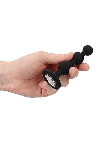 Silicone Beaded Diamond Butt Plug - Black na Arena.pl