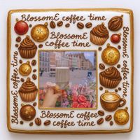 CIASTKO LUKROWANE BLOSSOME CAFE WINE ROZ.L  KWADRAT AT RĘCZNIE ROBIONE