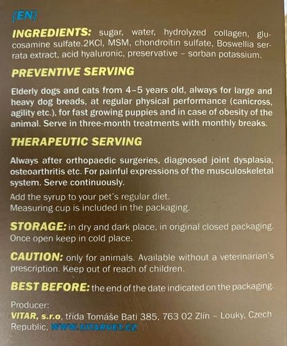 VITAR Veterinae Syrop ArtiVit na Arena.pl