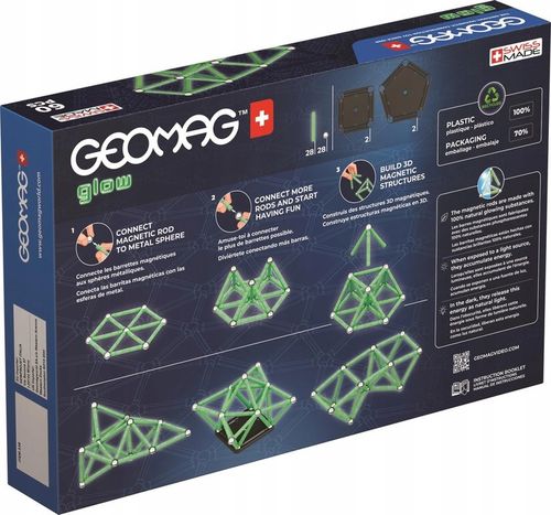 Klocki magnetyczne Geomag Glow Recycled 60el. 60 na Arena.pl