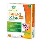 Naturell Omega-3 Uczeń dla dzieci kwasy omega 3 DHA EPA witamina D 27 żelek