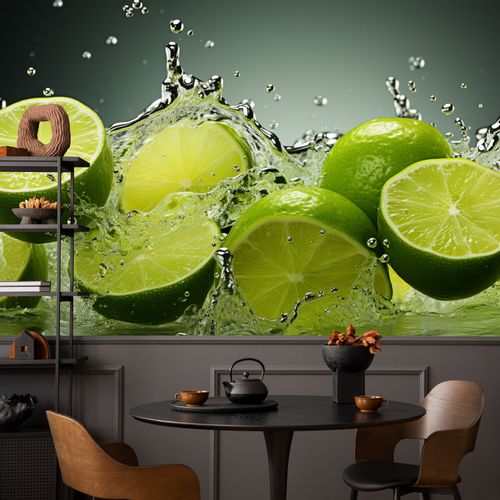 Fototapeta Do Kuchni LIMONKI Owoce Cytrusy Abstrakcja 315cm x 210cm na Arena.pl