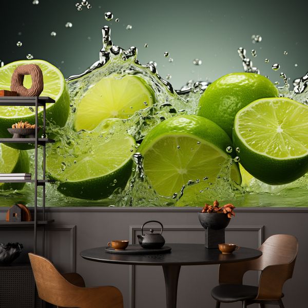 Fototapeta Do Kuchni LIMONKI Owoce Cytrusy Abstrakcja 315cm x 210cm zdjęcie 4