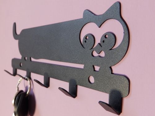 Metalowy wieszak ścienny na ręczniki ubrania klucze loft KOTEK biały na Arena.pl