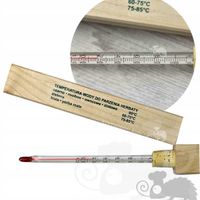 TERMOMETR W DREWNIE DO PARZENIA herbaty i ziół w drewnianym ETUI do 100'C