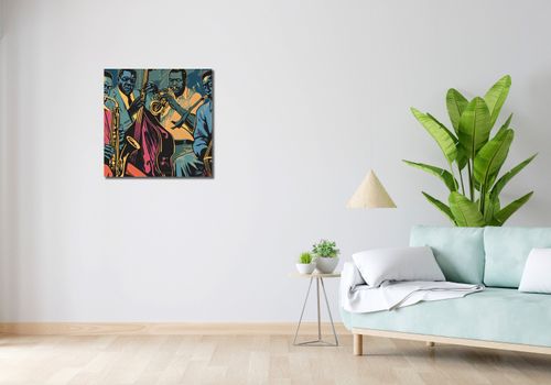 Obraz 60x60cm Jazzmani w Gazie na Arena.pl