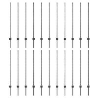 Słupki ogrodzeniowe 44 pcs Szary 160 cm Stal