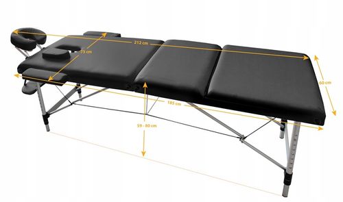 Łóżko Stół Masażu Składany Przenośny Aluminiowy 3 Segmentowy Leżanka na Arena.pl