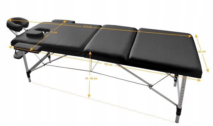 Łóżko Stół Masażu Składany Przenośny Aluminiowy 3 Segmentowy Leżanka zdjęcie 6