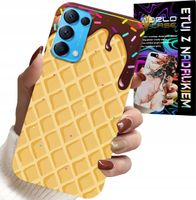ETUI DO OPPO FIND X3 LITE - Z MOTYWEM WAFLA Z POLEWĄ CZEKOLADOWĄ