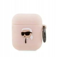 2 x ETUI SILIKONOWE KARL LAGERFELD 3D DO AIRPODS 1/2 RÓŻOWE OCHRONA