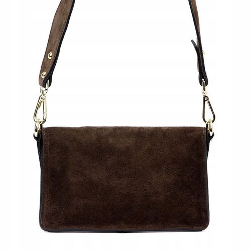 Torebka skórzana zamszowa INSTAGRAMKA HIT LUKA ciemny brąz na Arena.pl