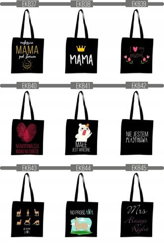 EKO TORBA czarna super nadruk Twój napis TANIO na Arena.pl