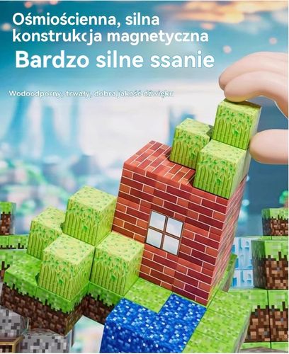KLOCKI MAGNETYCZNY Minecraft DLA DZIECI ZABAWKA ZESTAW 100eL na Arena.pl