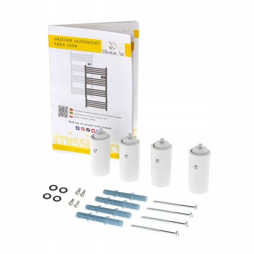 GRZEJNIK ŁAZIENKOWY ELEKTRYCZNY drabinka programator termostat BIAŁY 500W na Arena.pl