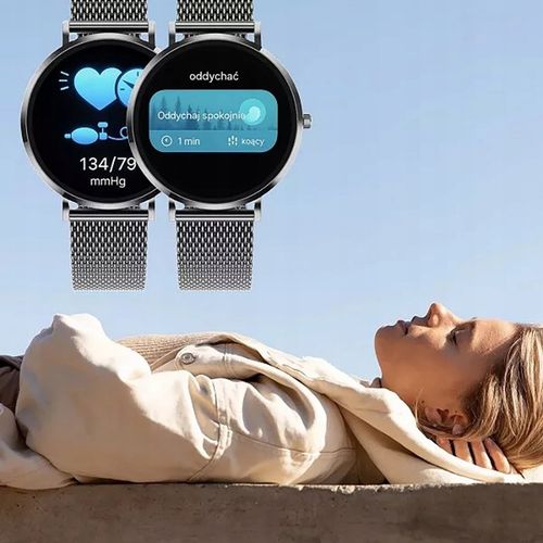 SMARTWATCH ENTER AURA - FUNKCJE ZDROWOTNE TĘTNO KALORIE KROKI ROZMOWY SMS na Arena.pl