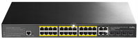 Switch 28-port Cudy GS2028PS4 24x PoE SFP Console RACK do kamer IP Gigabit