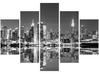 105CM 150CM OBRAZ 5 ELEM MANHATTAN NOCĄ DRUK