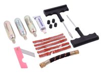 Zestaw naprawczy do kół z CO2, 17 elem.