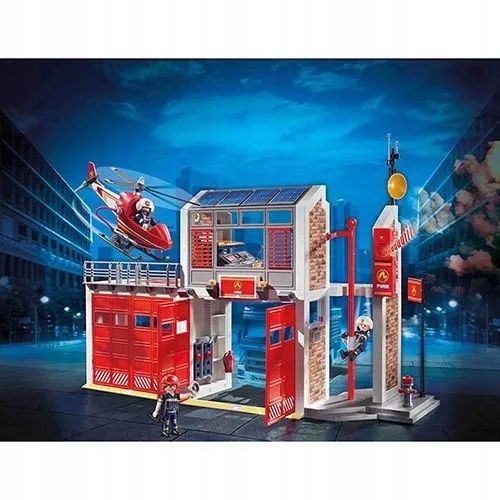 Playmobil Duża Remiza Strażacka 9462 Helikopter Efekty Dźwiękowe Strażak zdjęcie 2