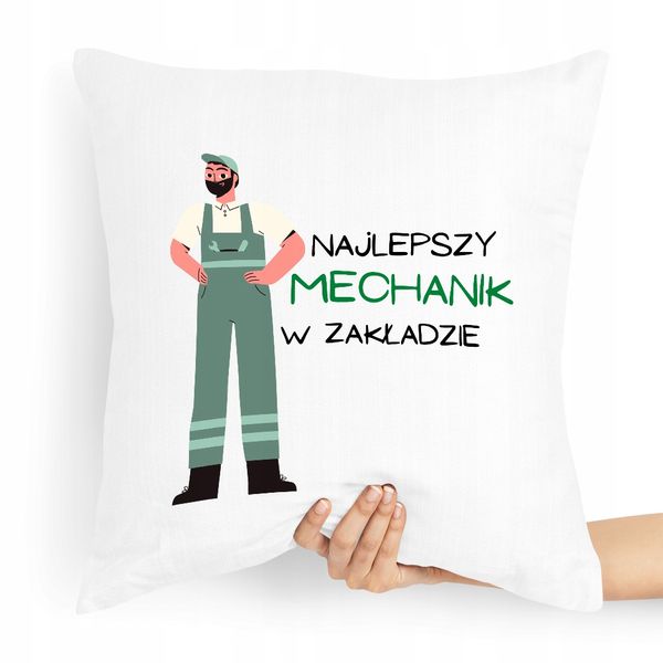 Poduszka Dla Najlepszego Mechanika W Zakładzie Z Nadrukiem Ze Zdjęciem zdjęcie 1