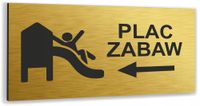 Tabliczka NADRUK UV NAPIS PLAC ZBAW Tablica ZŁOTA informacyjna nierdzewna