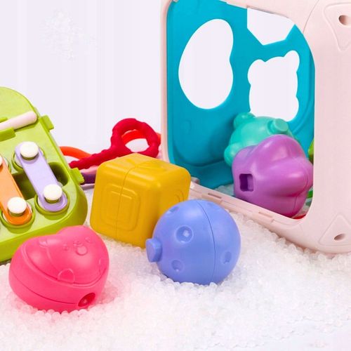 INTERAKTYWNA KOSTKA EDUKACYJNA DLA NIEMOWLĄT SORTER KLOCKI CYMBAŁKI 7w1 PL na Arena.pl