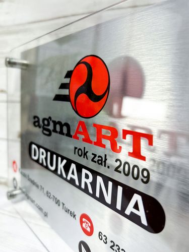 Tabliczka ADRESOWA numer domu 30x20 dibond plexi + DYSTANSE montażowe na Arena.pl