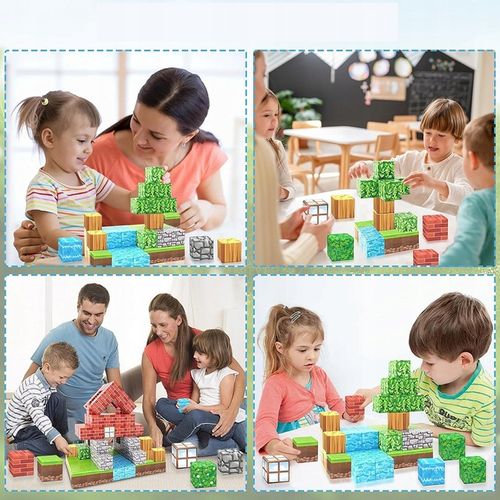KLOCKI MAGNETYCZNE SZEŚCIANY DLA DZIECI 1 LUDZIK 100 KLOCKÓW POMYSŁ ZESTAW na Arena.pl