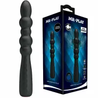 mr play wibrujący korek analny elastyczny 12 trybow czarny usb