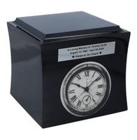 Symboliczna urna z grawerowanym zegarem Black/Design1/Plakietka