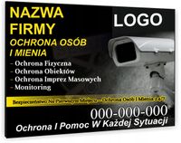 TABLICZKA REKLAMOWA szyld z dibondu nadruk 40x30 cm OCHRONA OSÓB I MIENIA