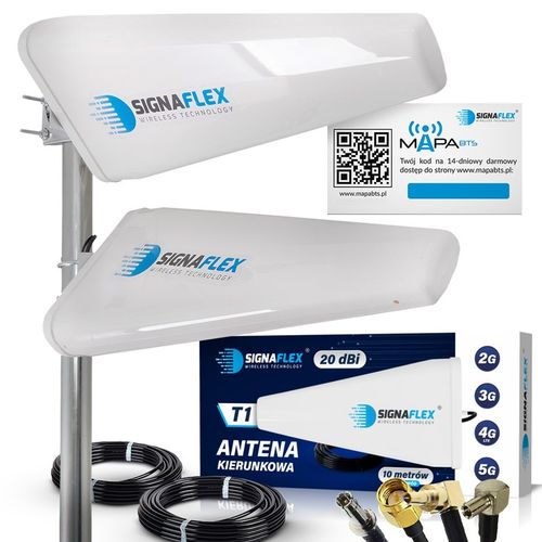 ANTENA ZEWNĘTRZNA DO ROUTERA INTERNETU DUAL 3G 4G 5G LTE ZTE HUAWEI 2x10m na Arena.pl