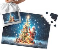 PUZZLE - BOŻE NARODZENIE MIKOŁAJ ŚWIĘTA ŚWIĄTECZNE WZORY 70el + WORECZEK