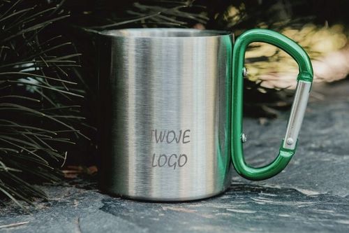 Kubek stalowy 210 ml z karabińczykiem swój grawer na Arena.pl