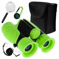 LORNETKA DLA DZIECI 8X21 OPTYKA ZOOM DZIEŃ I NOC LUPA KOMPAS + ETUI ZESTAW