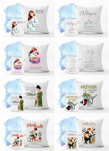 Zestaw PODUSZKA i KUBEK z nadrukiem PREZENT dla OGRODNIKA z imieniem na Arena.pl