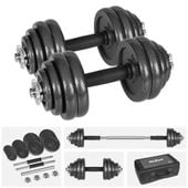 Hantle żeliwne regulowane w walizce z gryfem zestaw 30kg  Rebel solidne