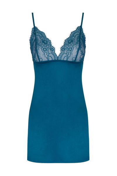 SATYNOWA KOSZULKA NOCNA Z KORONKĄ MORSKI S/M zdjęcie 7