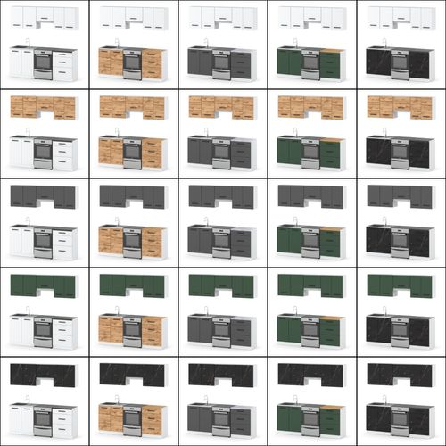 Kuchnia Modułowa Nowoczesna Z Blatem Pojemna 2m Pojemna Biała San Sebastian na Arena.pl