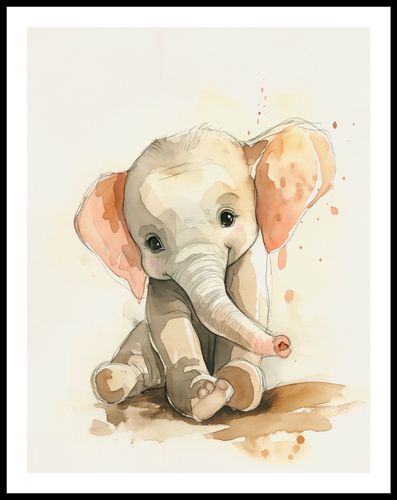 Plakat 50x65cm Siwy Słonik na Arena.pl