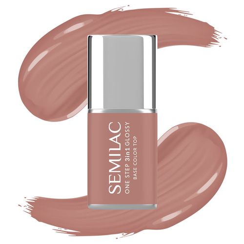SEMILAC LAKIER HYBRYDOWY 3w1 ONE STEP GLOSSY S235 PEACH BEIGE 7ml na Arena.pl
