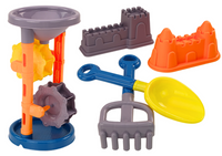 Zestaw Do Piasku Młynek Łopatka Grabki Foremki Pomarańczowy