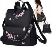 Plecak Czarny Pojemny 2W1 Torebka Wodoodporny