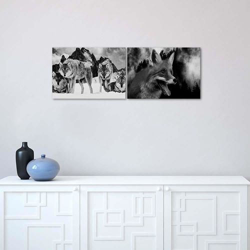 Deco Panel, Czarno - biały lis 100x70 na Arena.pl