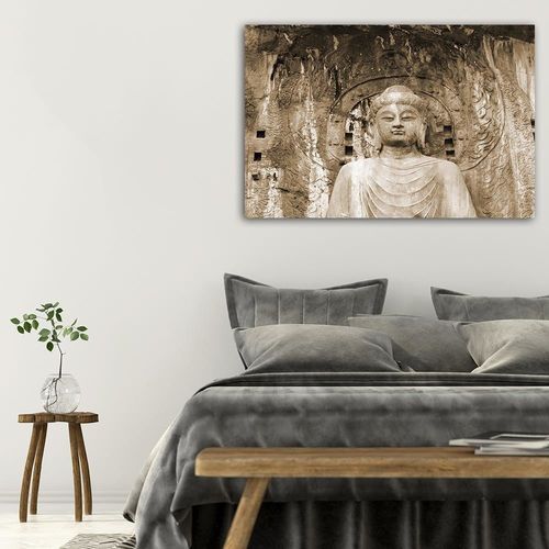 Obraz na płótnie - Canvas, Budda przed murami świątyni 90x60 na Arena.pl