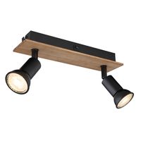 Sufitowa lampa kierunkowa Drew 57998-2W drewno czarna